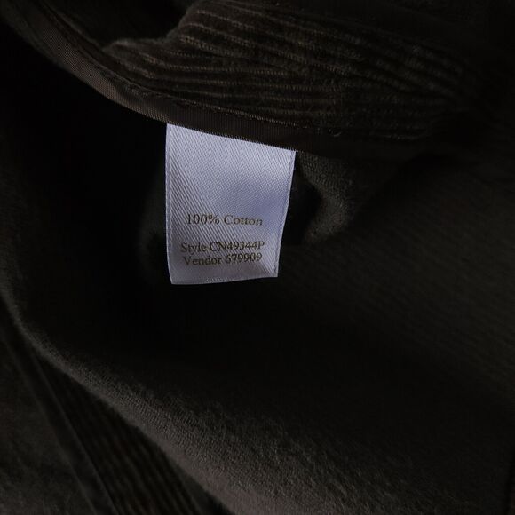 Caslon Vintage Corduroy Jacket Olive Green Belted 100% Cotton Petite Large - Picture 9 of 10